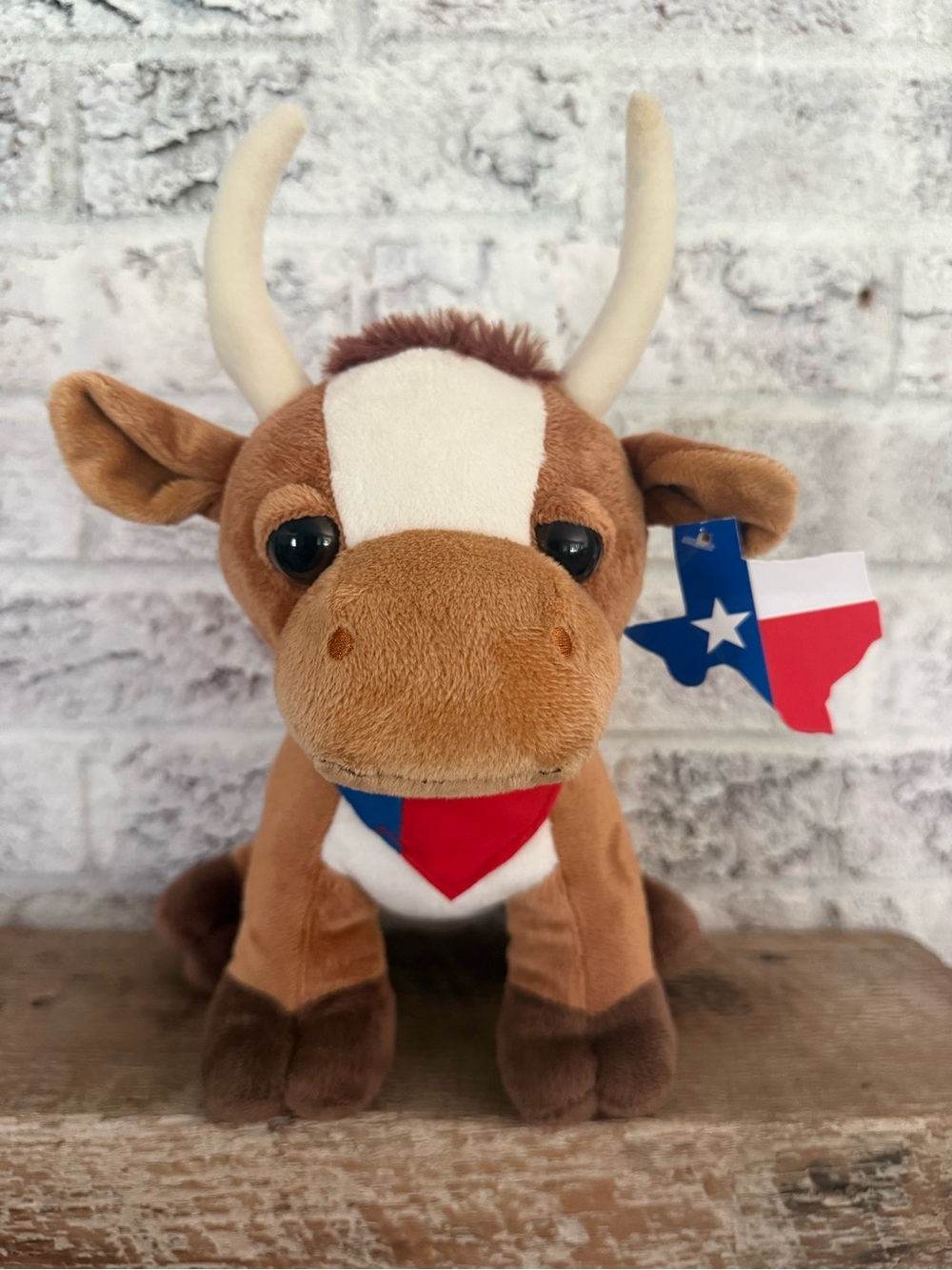 Longhorn Plush Toy with Texas Flag Bandana